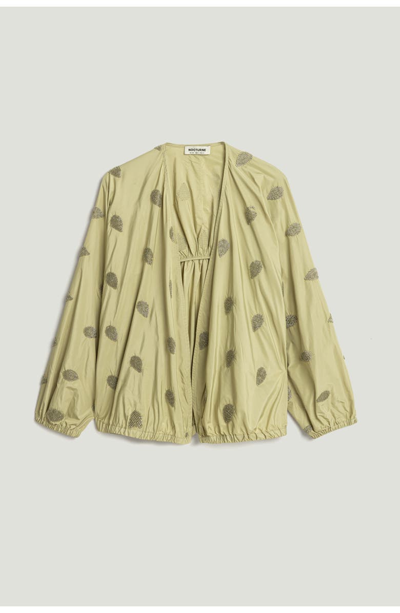 Nocturne Lightweight V-Neck Printed Kimono, Alternate, color, Olive Green