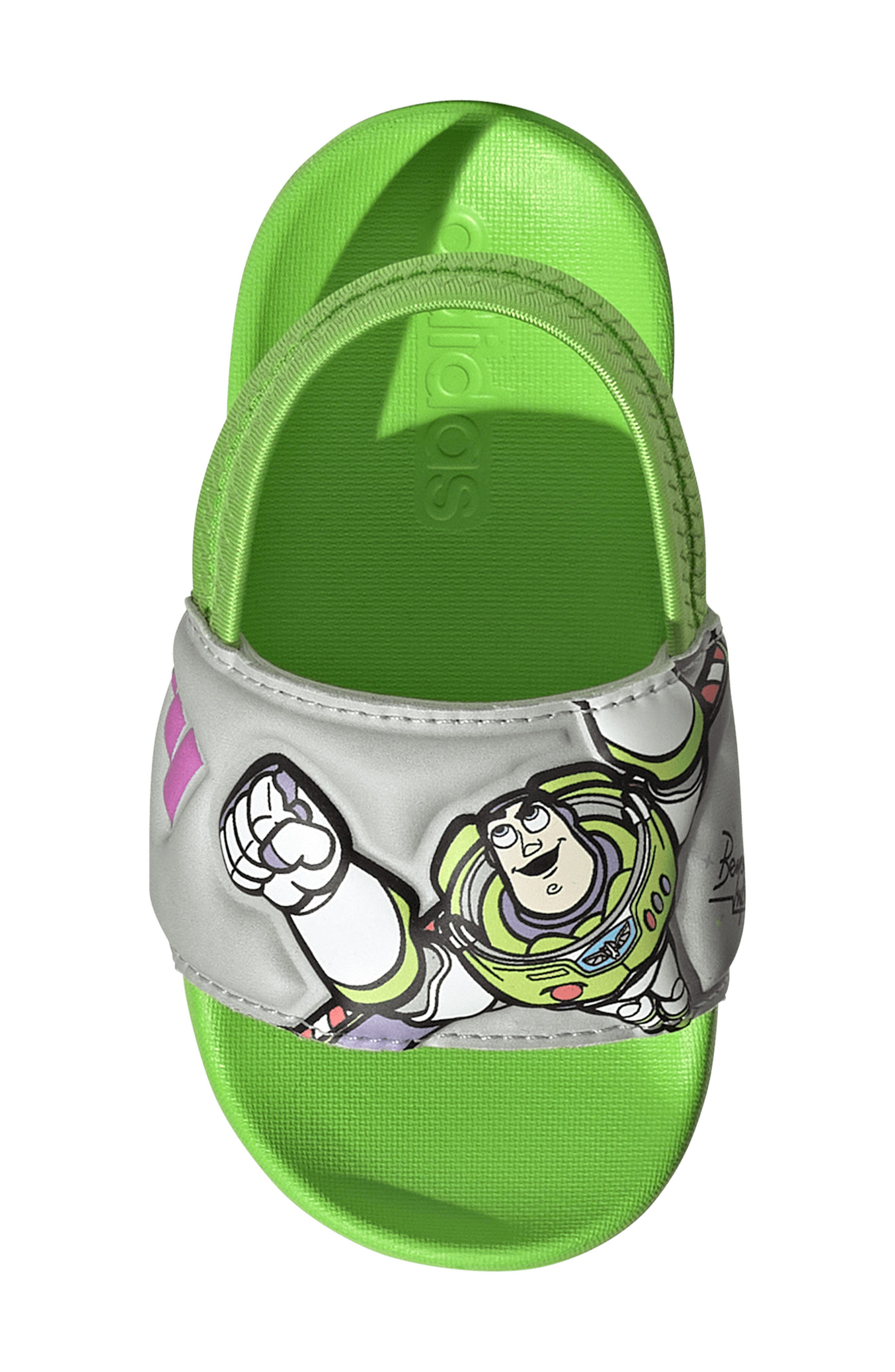 adidas x Disney Buzz Kids' Adilette Strap Sandal, Alternate, color, 