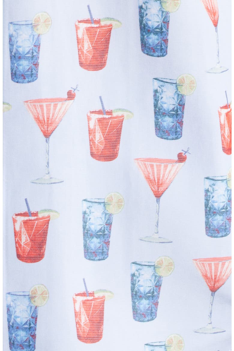 Coconut Point Red, White and Cheers IslandZone® Short Sleeve Button-Up Shirt, Alternate, color, CHAMBRAY BLUE