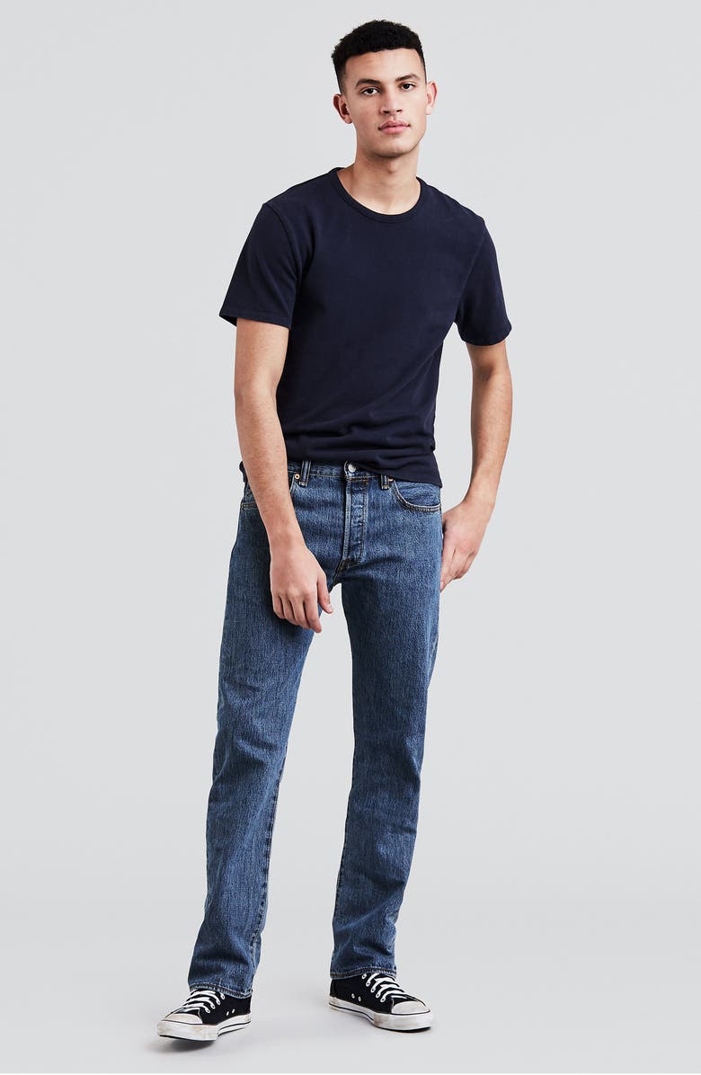 Levi's<sup>®</sup> 501<sup>®</sup> Original Straight Leg Jeans, Alternate, color, Medium Stonewash