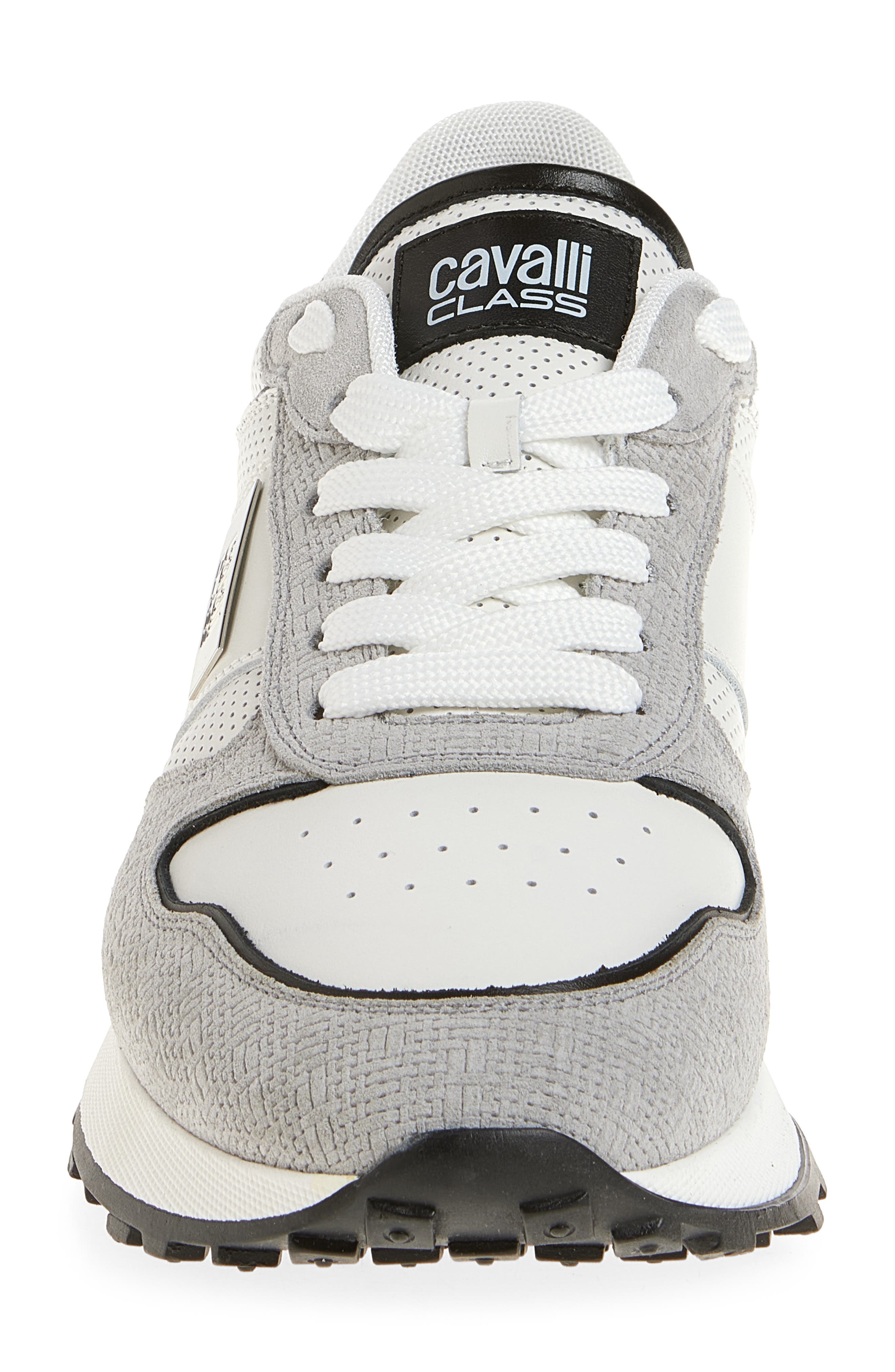 Roberto Cavalli Perforated Sneaker, Alternate, color, Grey