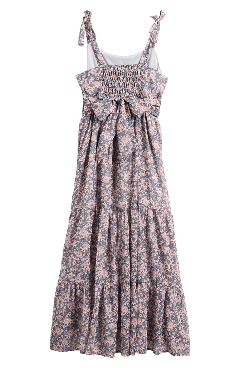 Ava & Yelly Kids' Emma Tiered Maxi Dress, Alternate, color, Mauve Pink Floral