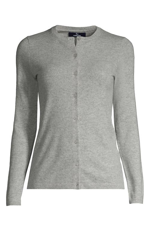 Lands' End Tall Classic Cashmere Cardigan Sweater In Gray