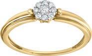 LuvMyJewelry Elowen 0.15 Ct Natural Diamond Floral 10K Gold Ring