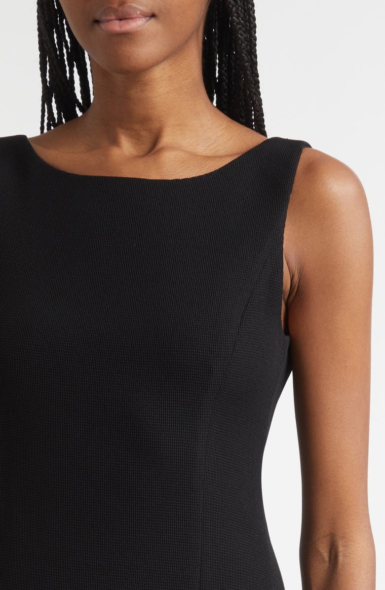 Emporio Armani Techno Sleeveless Waffle Knit Dress, Alternate, color, Solid Black