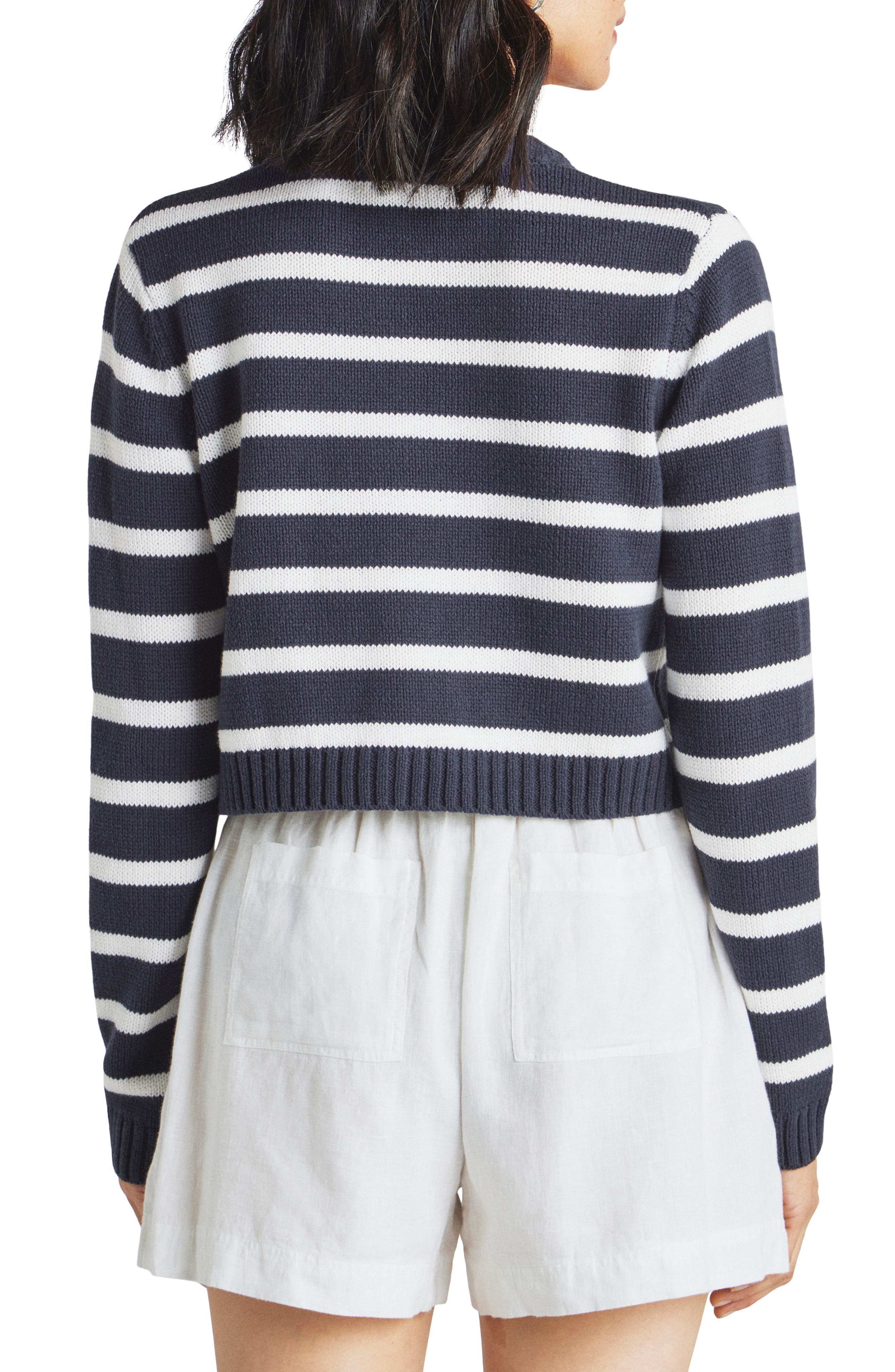 Splendid Rowena Stripe Cotton Blend Crop Cardigan (Women) | Nordstromrack
