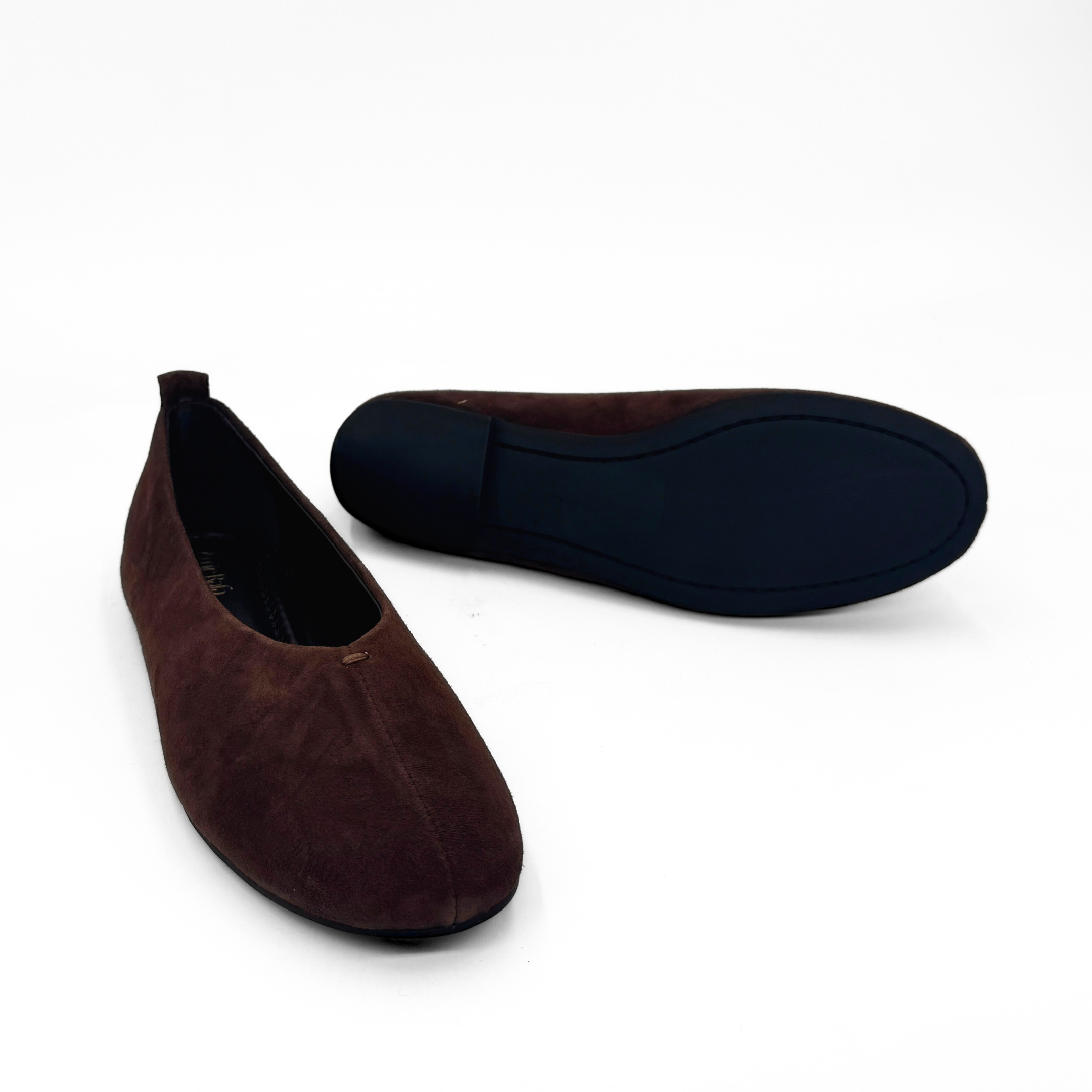Erika II Suede Ballet Flats, Alternate, color, Brown