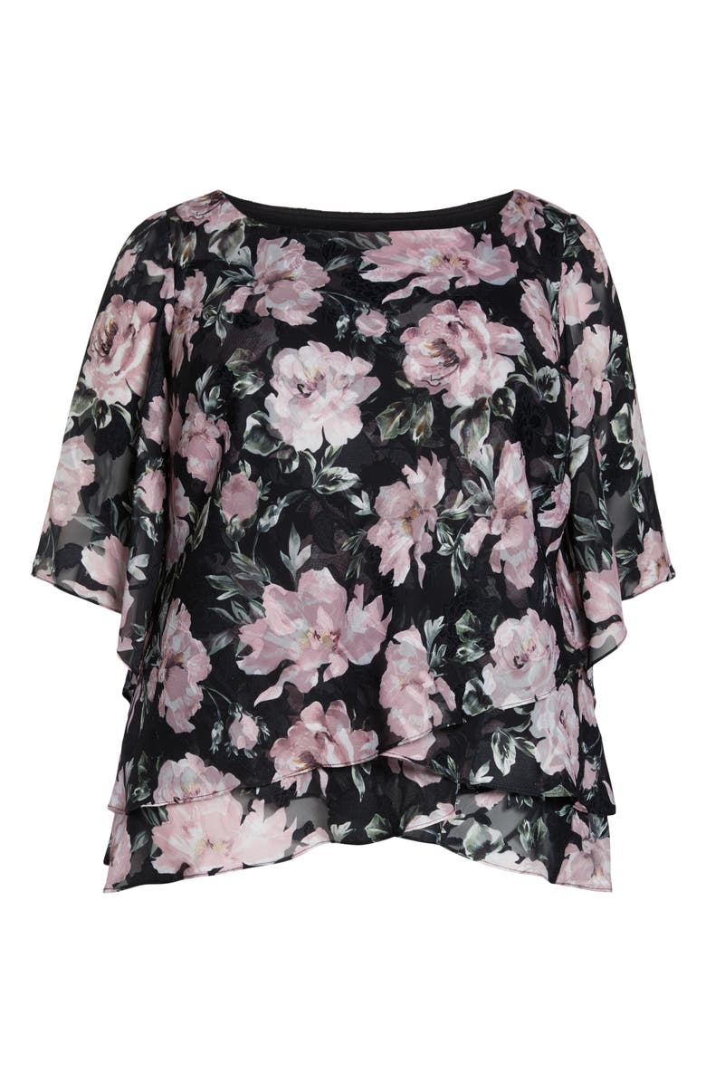 Alex Evenings Flutter Sleeve Chiffon Blouse, Alternate, color, 