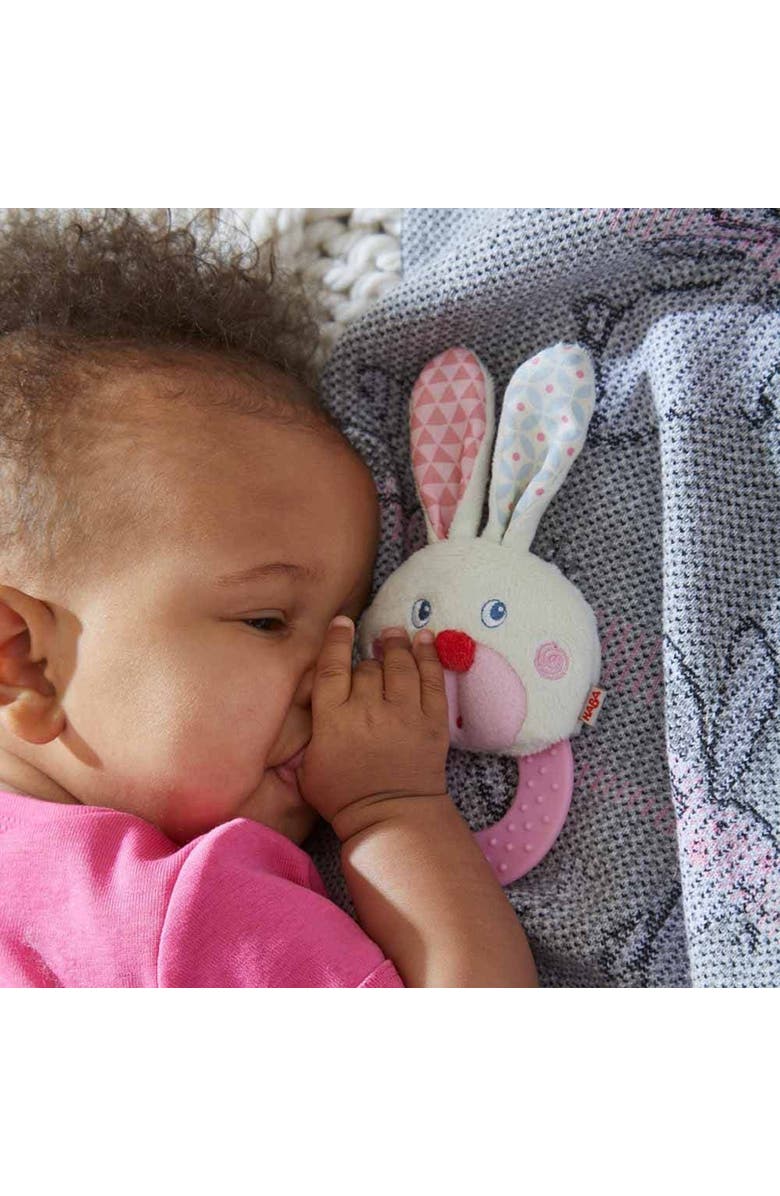 HABA Chomp Champ Bunny Teething Ring, Alternate, color, Multi