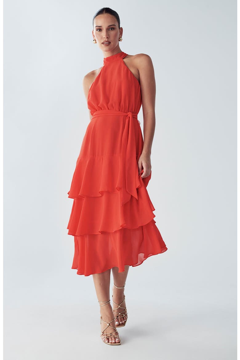 Tony Midi Dress, Main, color, Coral