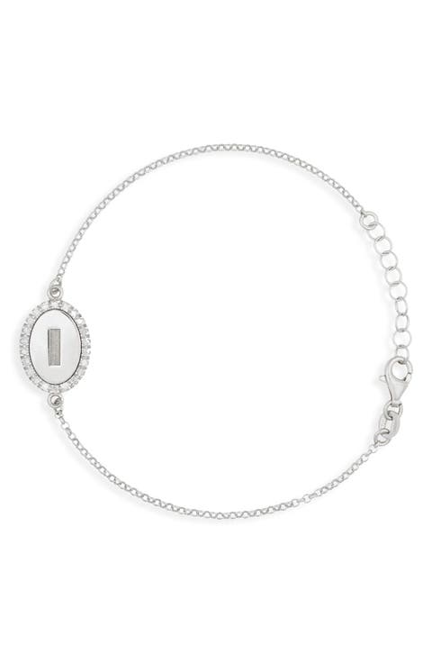 Diamond Initial Disc Bracelet