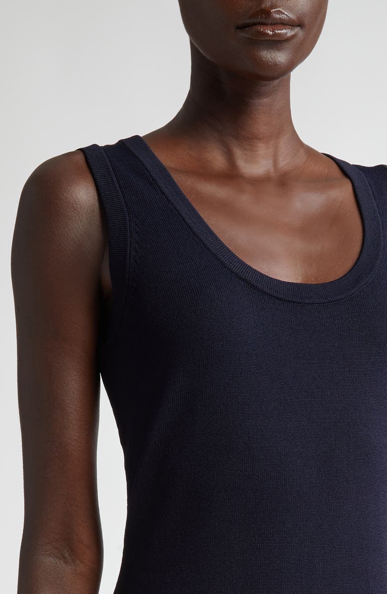 ST. JOHN Santiago Knit Scoop Neck Sleeveless Dress, Alternate, color, Midnight