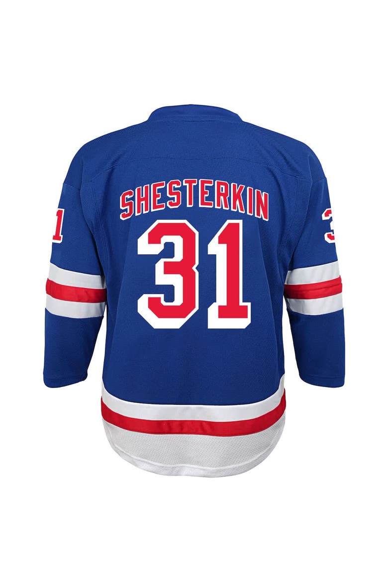 Youth Igor Shesterkin Blue New York Rangers Home Replica Player Jersey, Alternate, color, Blue