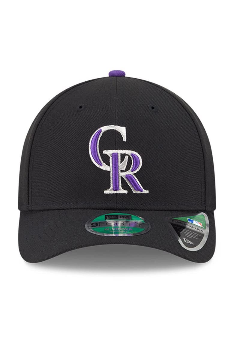 Men's New Era  Black Colorado Rockies Player Replica 9FORTY Adjustable Hat, Alternate, color, Black