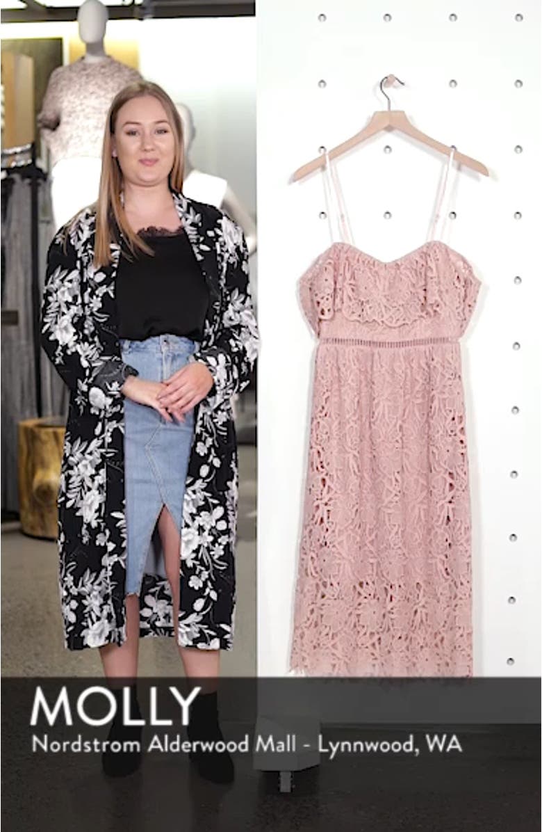 Lace Off the Shoulder Midi Dress, sales video thumbnail