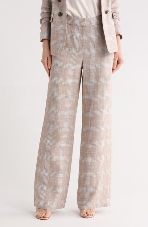Tonelli Plaid Linen Pants