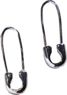 Nickel & Suede Safety Pin Threader Earrings