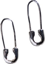 Nickel & Suede Safety Pin Threader Earrings