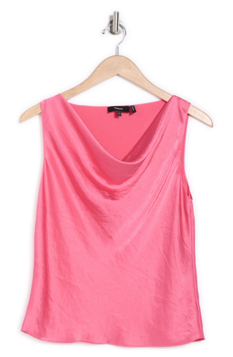 Theory Cowl Neck Sleeveless Top, Alternate, color, Pink Azalea - 1T7
