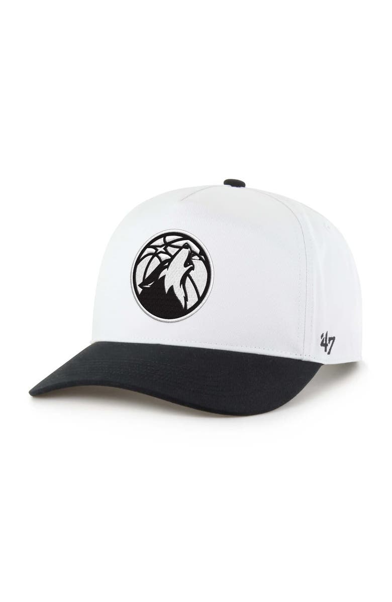 '47 Men's '47 Minnesota Timberwolves Black & White Hitch Adjustable Hat, Main, color, White