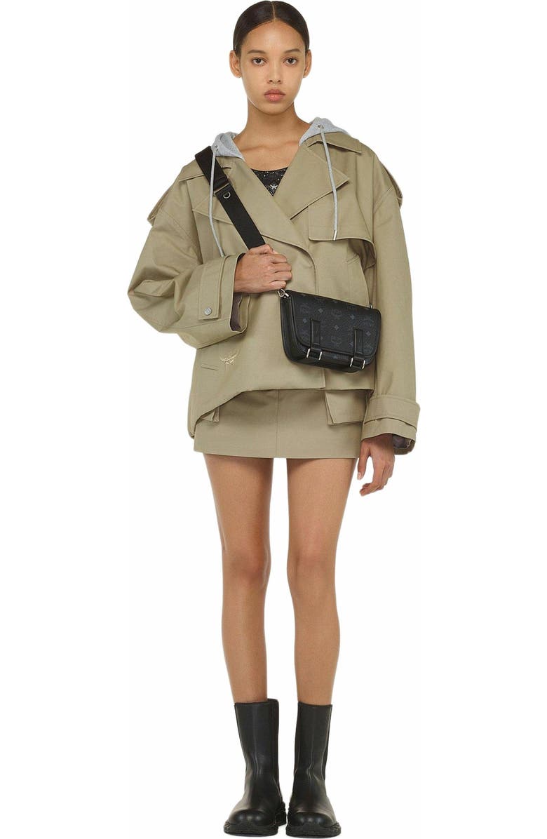 MCM Aren Messenger Bag in Visetos, Alternate, color, Black