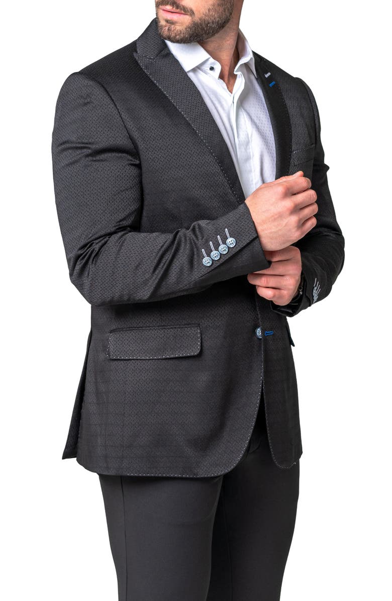 Maceoo Descartes Still Black Sport Coat, Alternate, color, Black