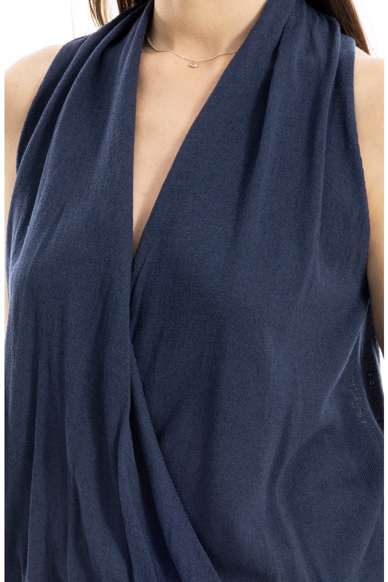Faux Wrap Sleeveless Sweater, Alternate, color, NAVY