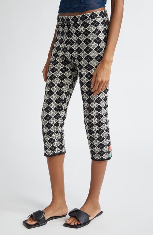 Yanyan Argyle Jacquard Knit Miniskirt Capri Pants