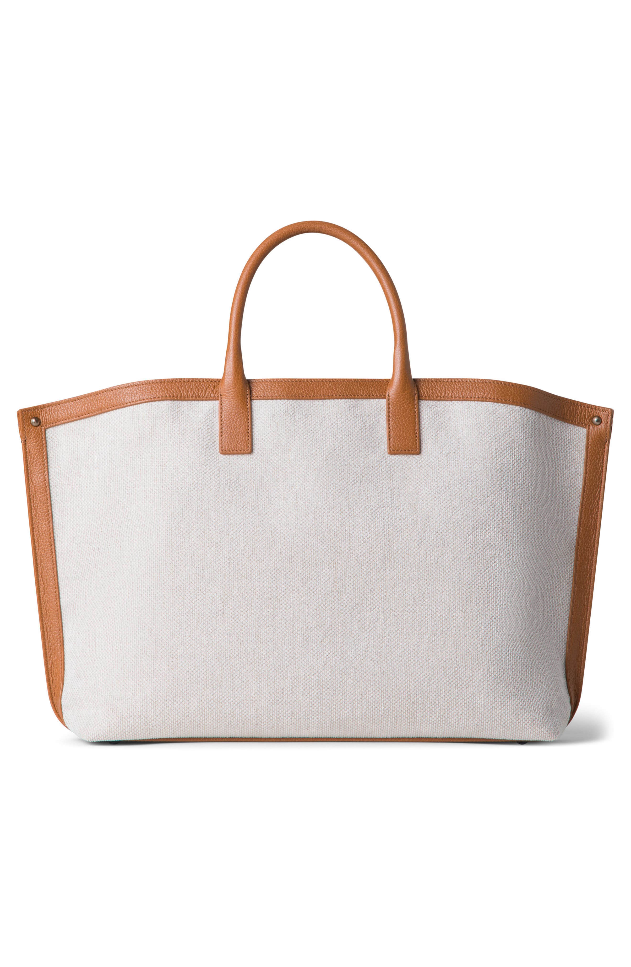 Akris Medium Ai Canvas Convertible Tote, Alternate, color, Stucco/ Cuoio