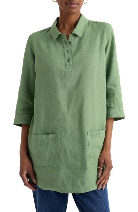 Artist's Journey Collared Linen Tunic