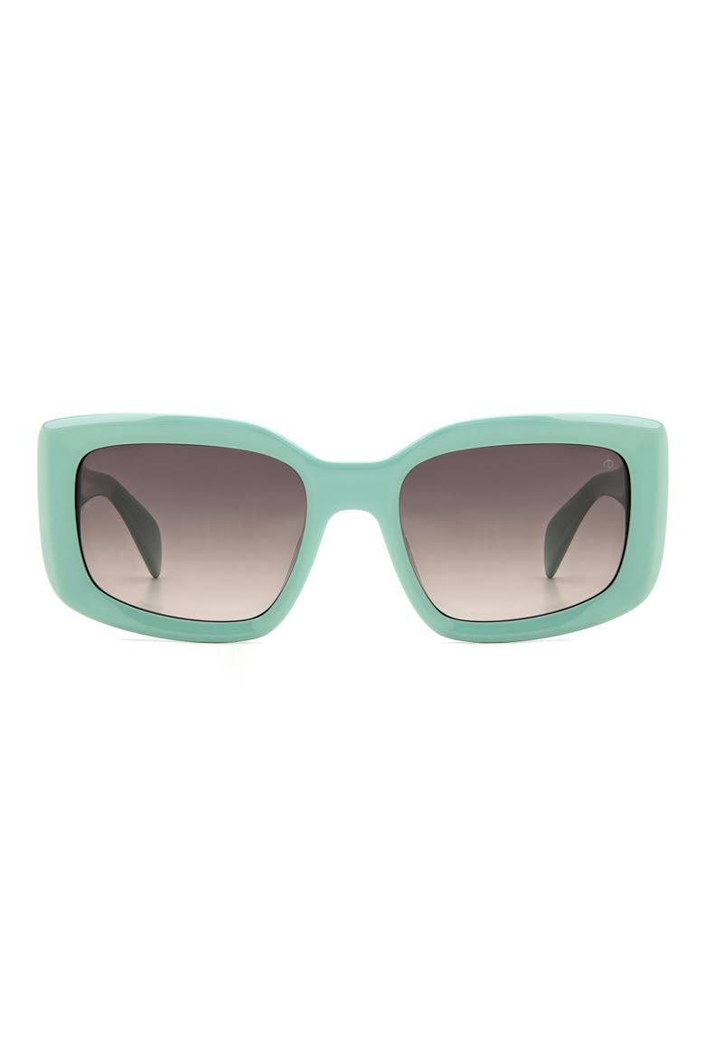 54mm Gradient Rectangular Sunglasses, Main, color, GREEN/ BROWN GRADIENT