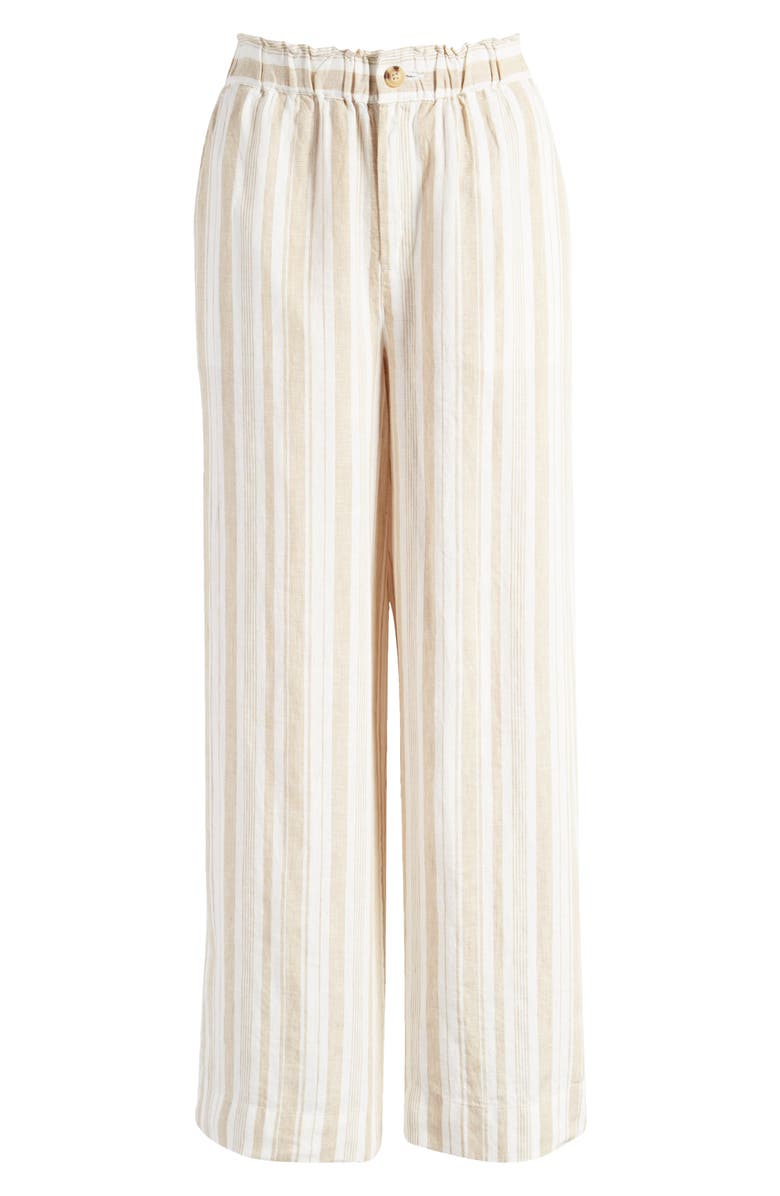 Faherty Monterey Linen Pants, Alternate, color, Natural Bombay Stripe