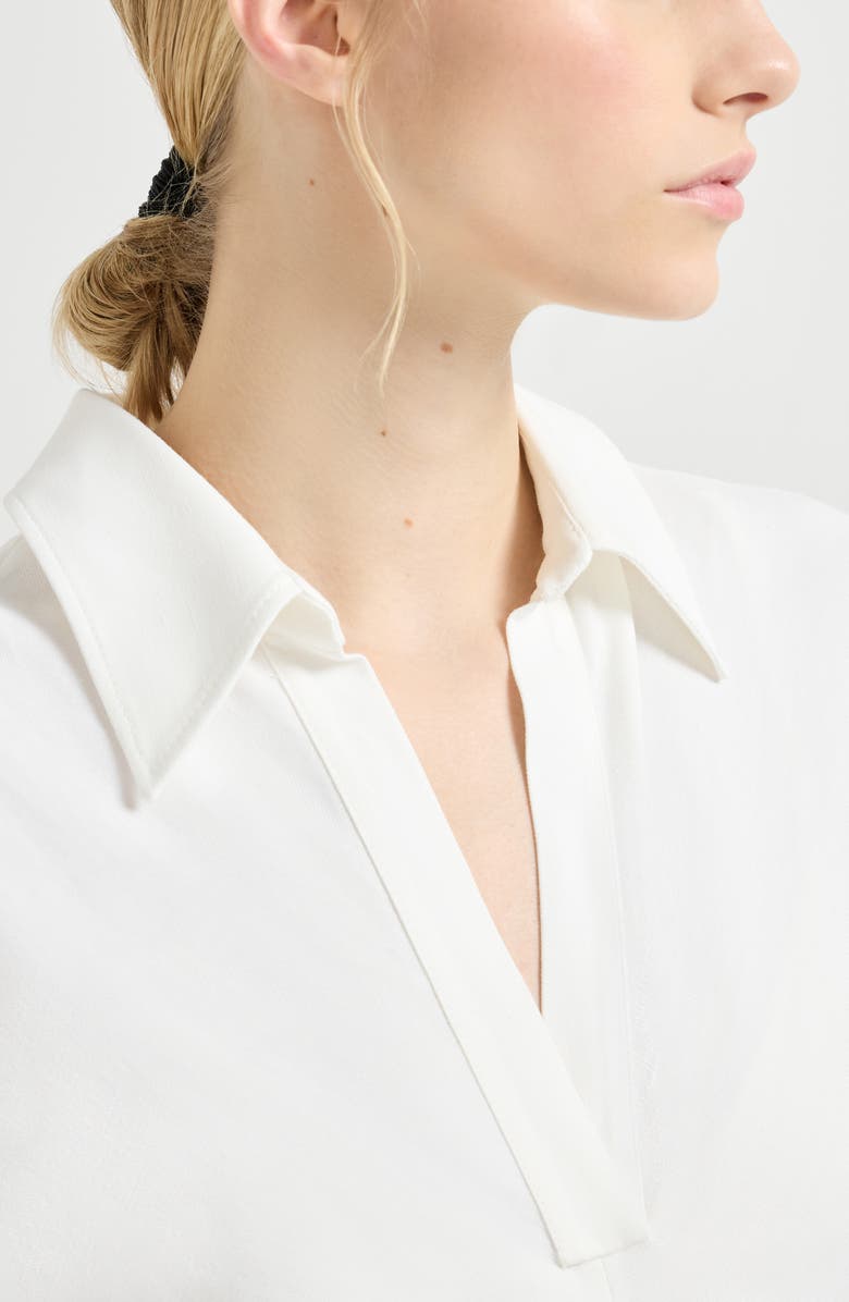 Brunello Cucinelli Twill dress with monili, Alternate, color, White