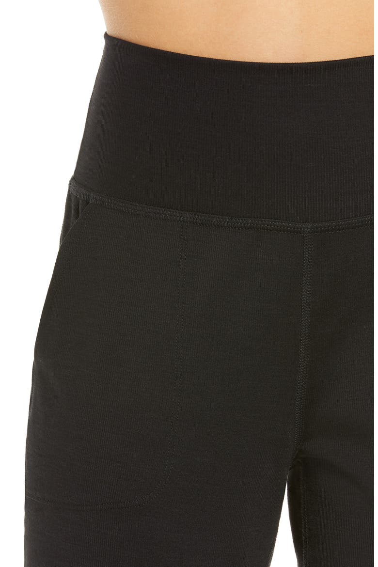 Heather Rib Jogger Pants, Alternate, color, BLACK HEATHER