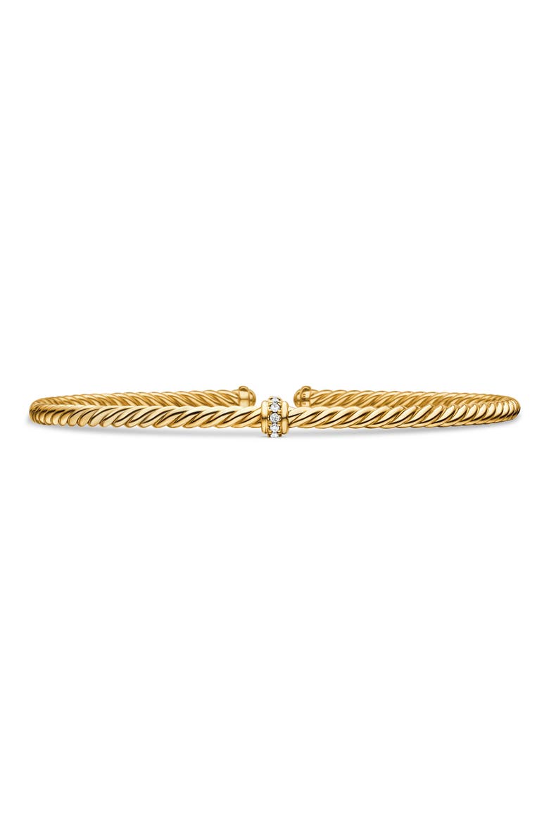 Renaissance Center Station Bracelet with Diamonds in 18K Gold, 3mm, Main, color, GOLD/ DIAMOND