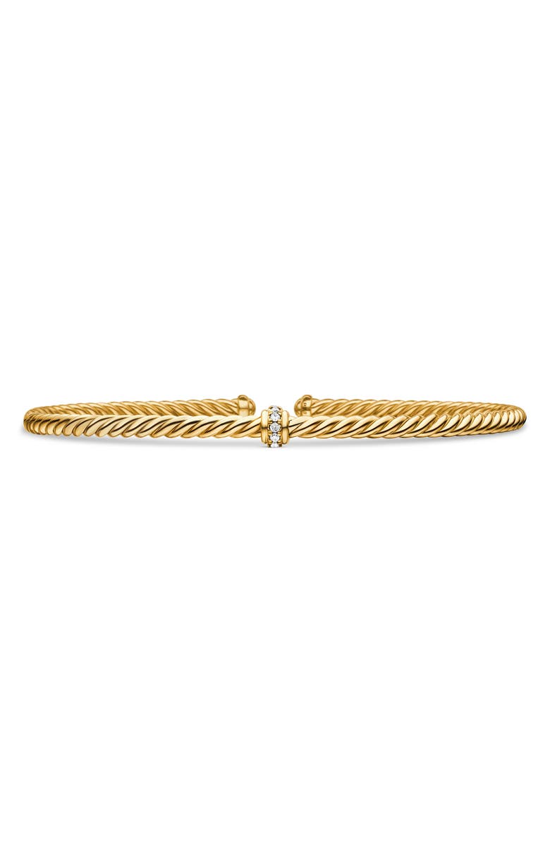 David Yurman Renaissance Center Station Bracelet with Diamonds in 18K Gold, 3mm, Main, color, Gold/ Diamond