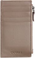 Canali Tumbled Calfskin Card Holder with Zip
