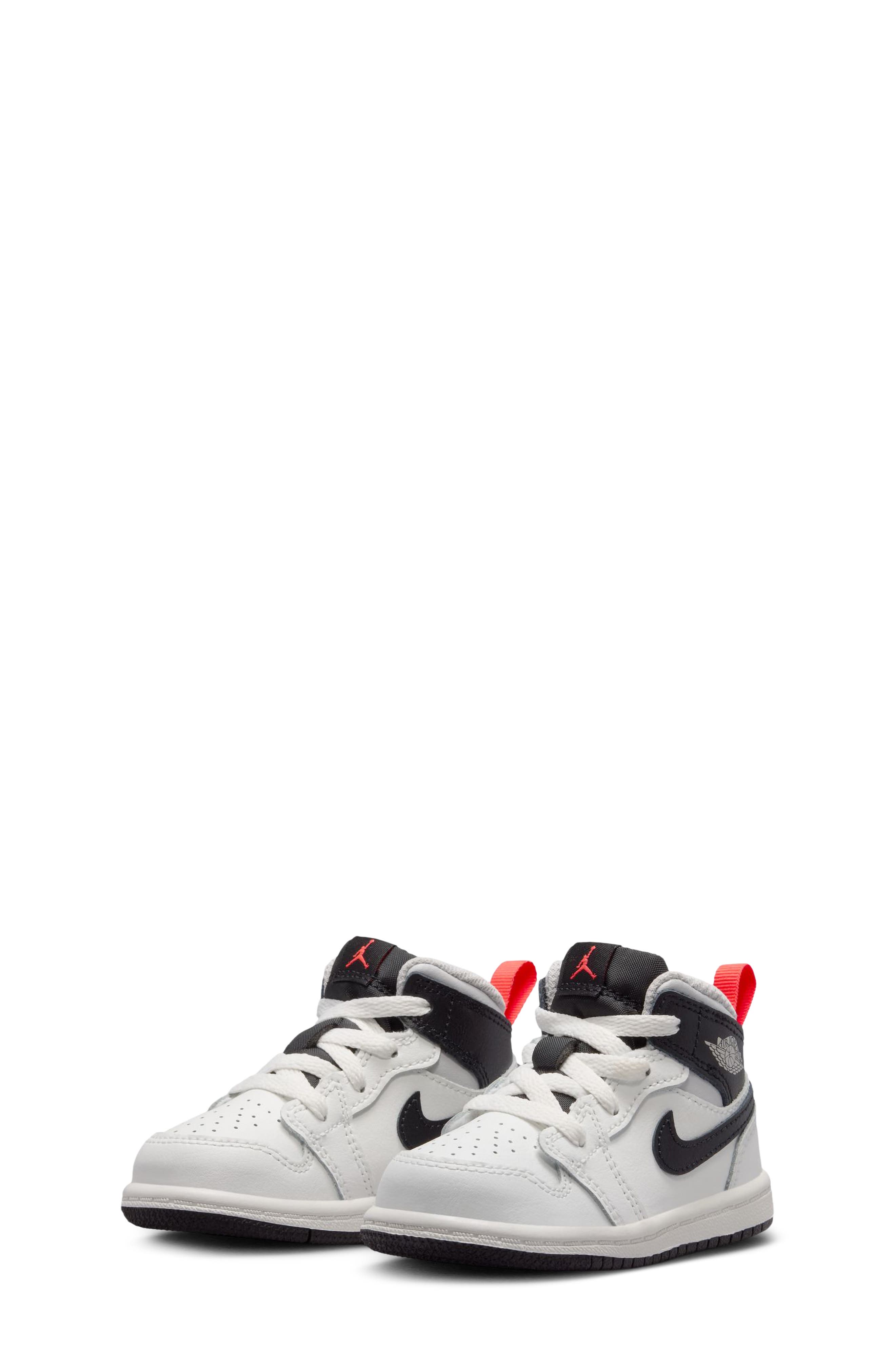 Kids' Air Jordan 1 Mid Sneaker, Alternate, color, SUMMIT WHITE/ BLACK/ INFRARED