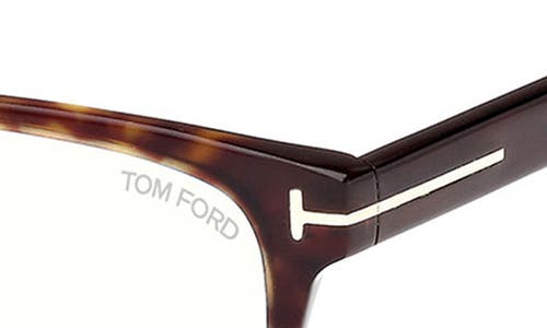 Tom Ford Square Frame Glasses In Havana Eco/t Logo