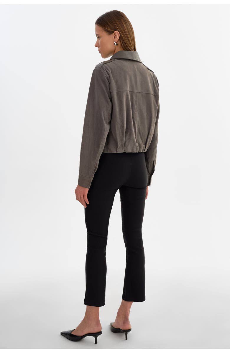 LAMARQUE Robbie | Suede Bomber Jacket, Alternate, color, Steel Grey