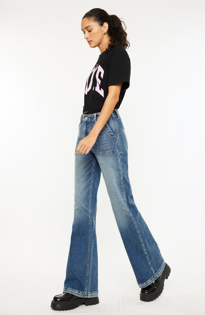 KanCan Melody High Rise Wide Flare Jeans, Alternate, color, Medium Wash
