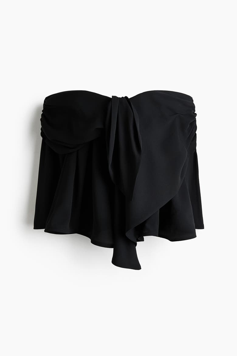 Tie-detail Bandeau Top, Alternate, color, Black