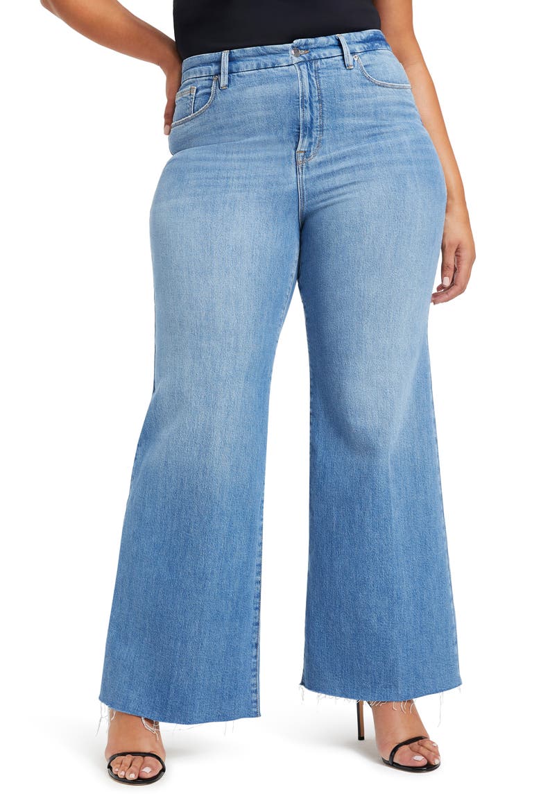 Good Waist Palazzo Jeans, Alternate, color, INDIGO030