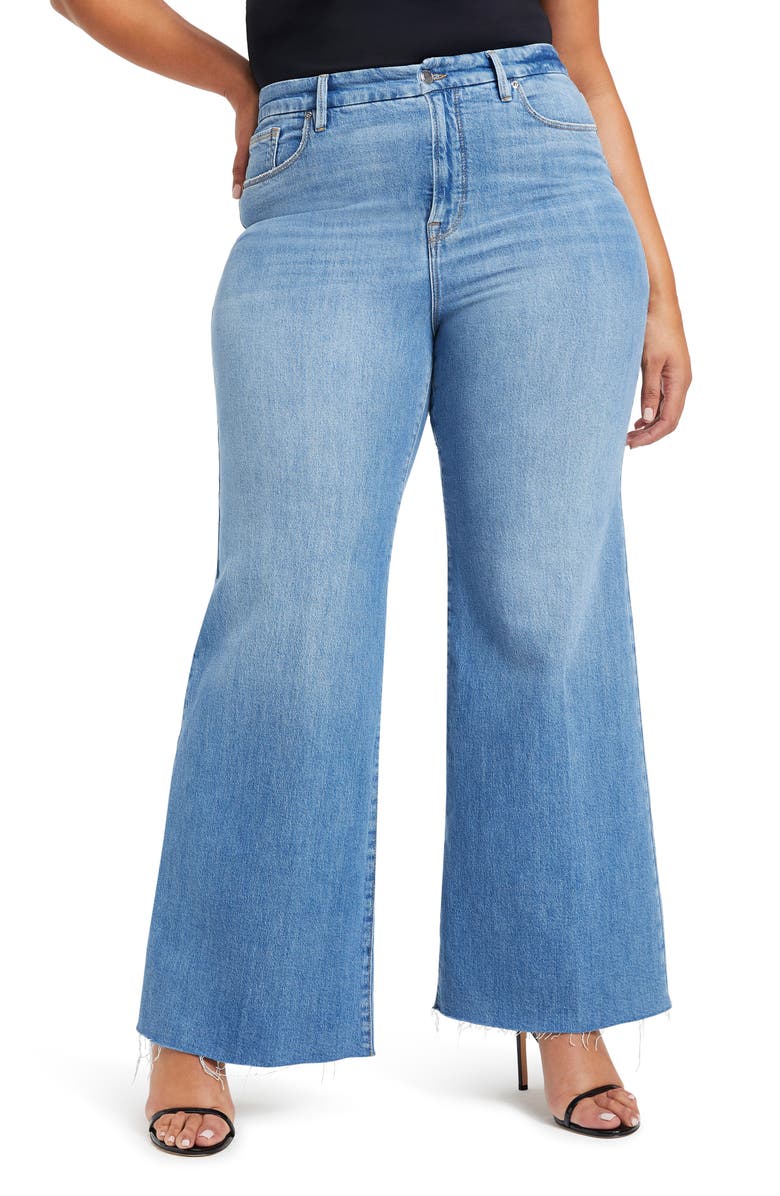 Good American Good Waist Palazzo Jeans, Alternate, color,