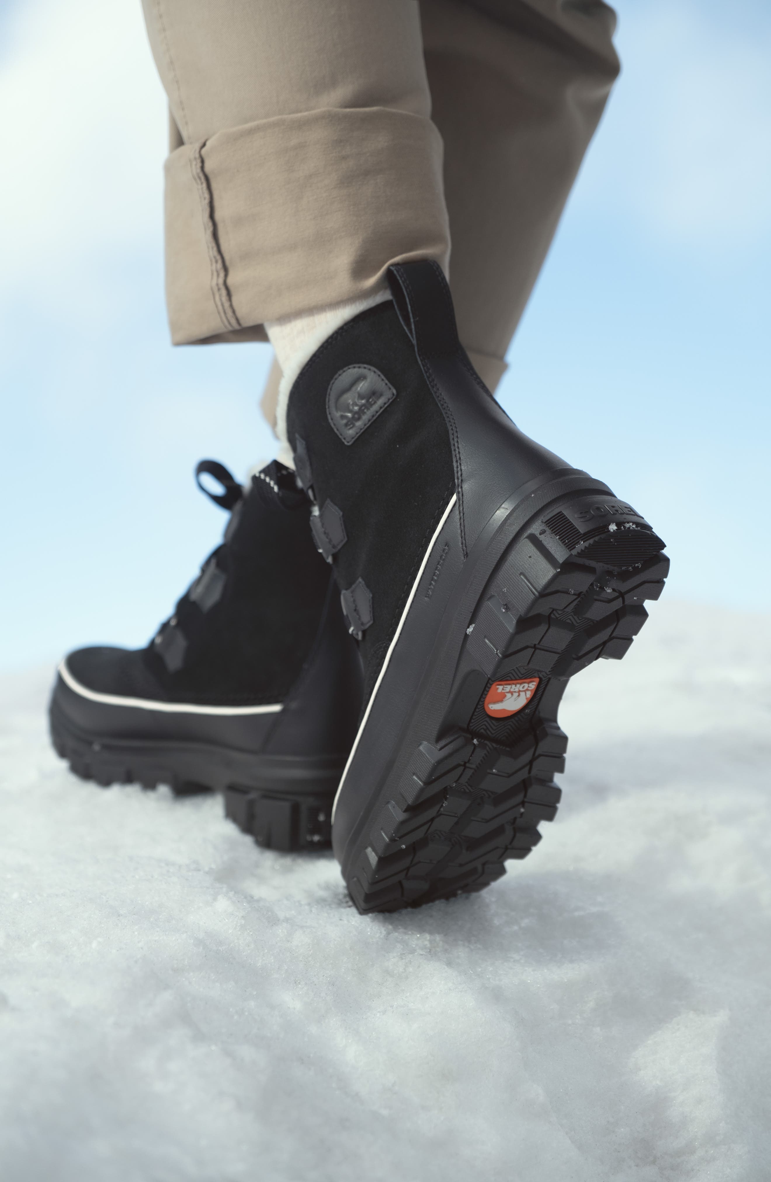 SOREL Tivoli V Faux Fur Lined Waterproof Boot, Alternate, color, Black/ Fawn