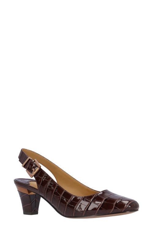 J. Reneé Malree Croc Embossed Slingback Pump In Brown