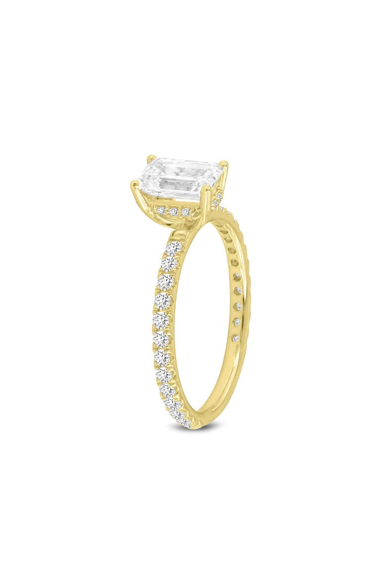 Meline14K Yellow Gold Emerald Cut Lab Grown Diamond Hidden Halo Engagement Ring - 2.08 Ct, Alternate, color, 14K Yellow Gold
