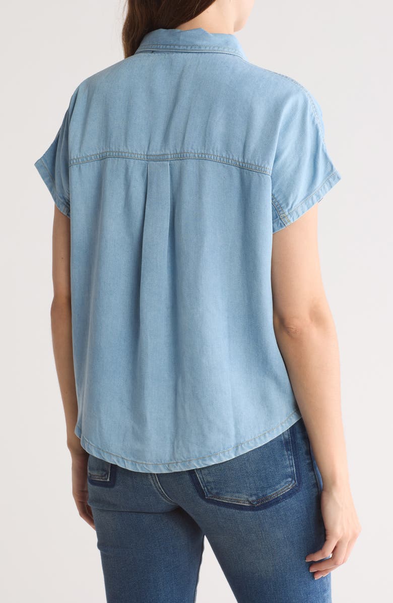 Blu Pepper Short Sleeve Button-Down Shirt, Alternate, color, Denim