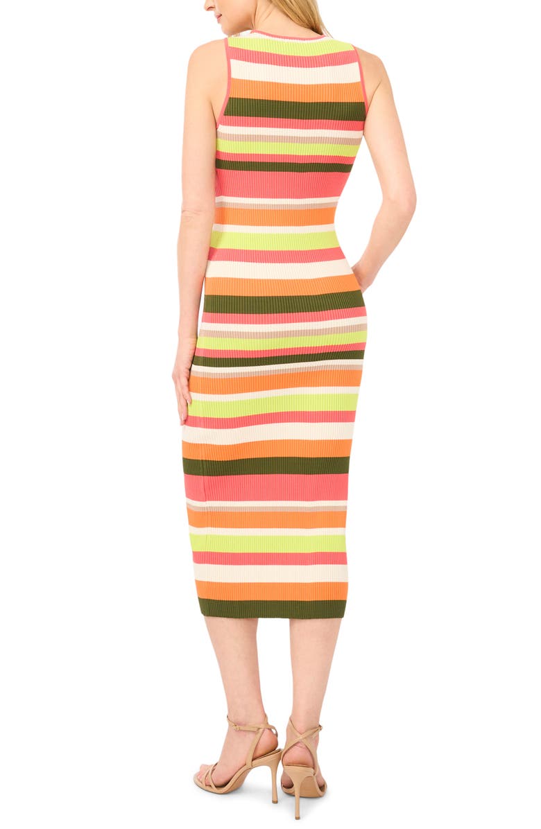 Halogen<sup>®</sup> Variegated Stripe Rib Midi Dress, Alternate, color, 