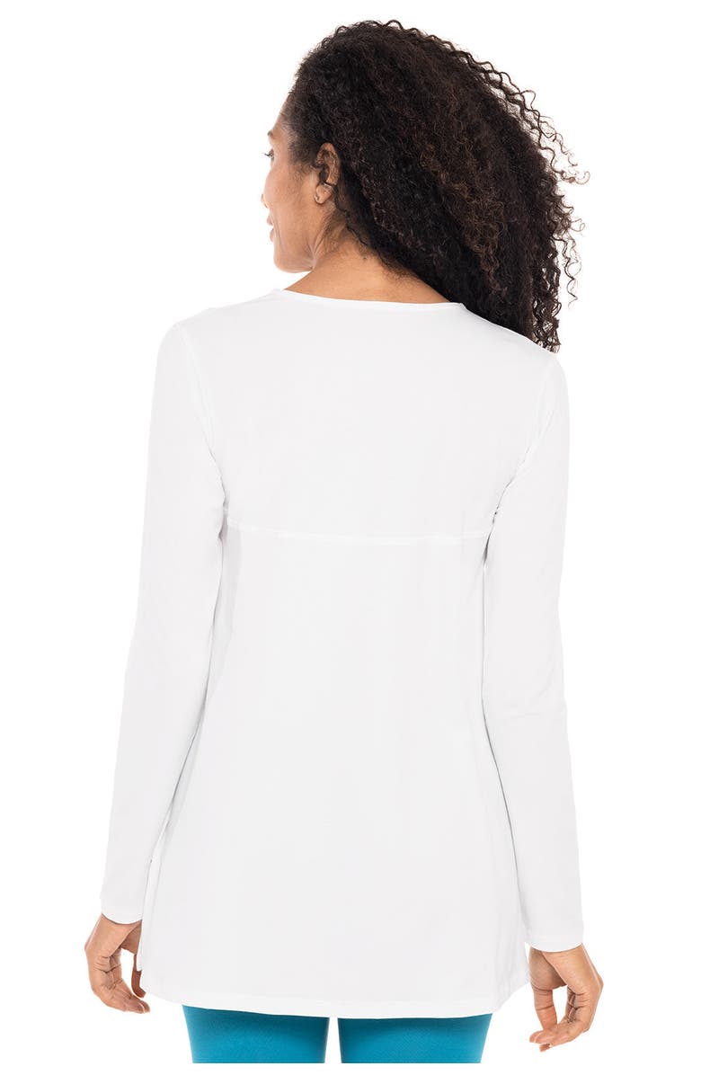 Coolibar Women's Swing Long Sleeve T-Shirt - UPF 50+ Sun Protection - Daybreak, Alternate, color, White